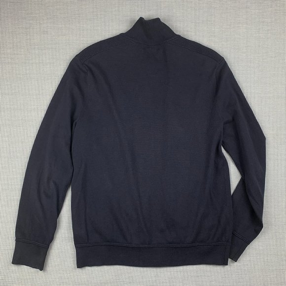 Men's MEDIUM Navy Blue Zip Up Sweater / BANANA REPUBLIC Men's Full Zip Up / - Picture 4 of 4